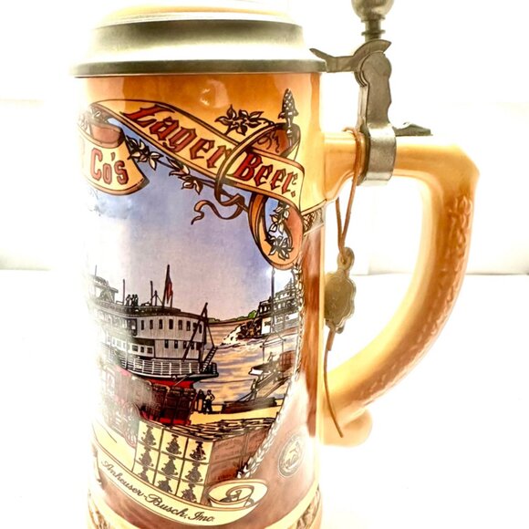 Anheuser-Busch Budweiser 1991 St. Louis Riverfront Collector Beer Stein Vintage - Picture 2 of 11